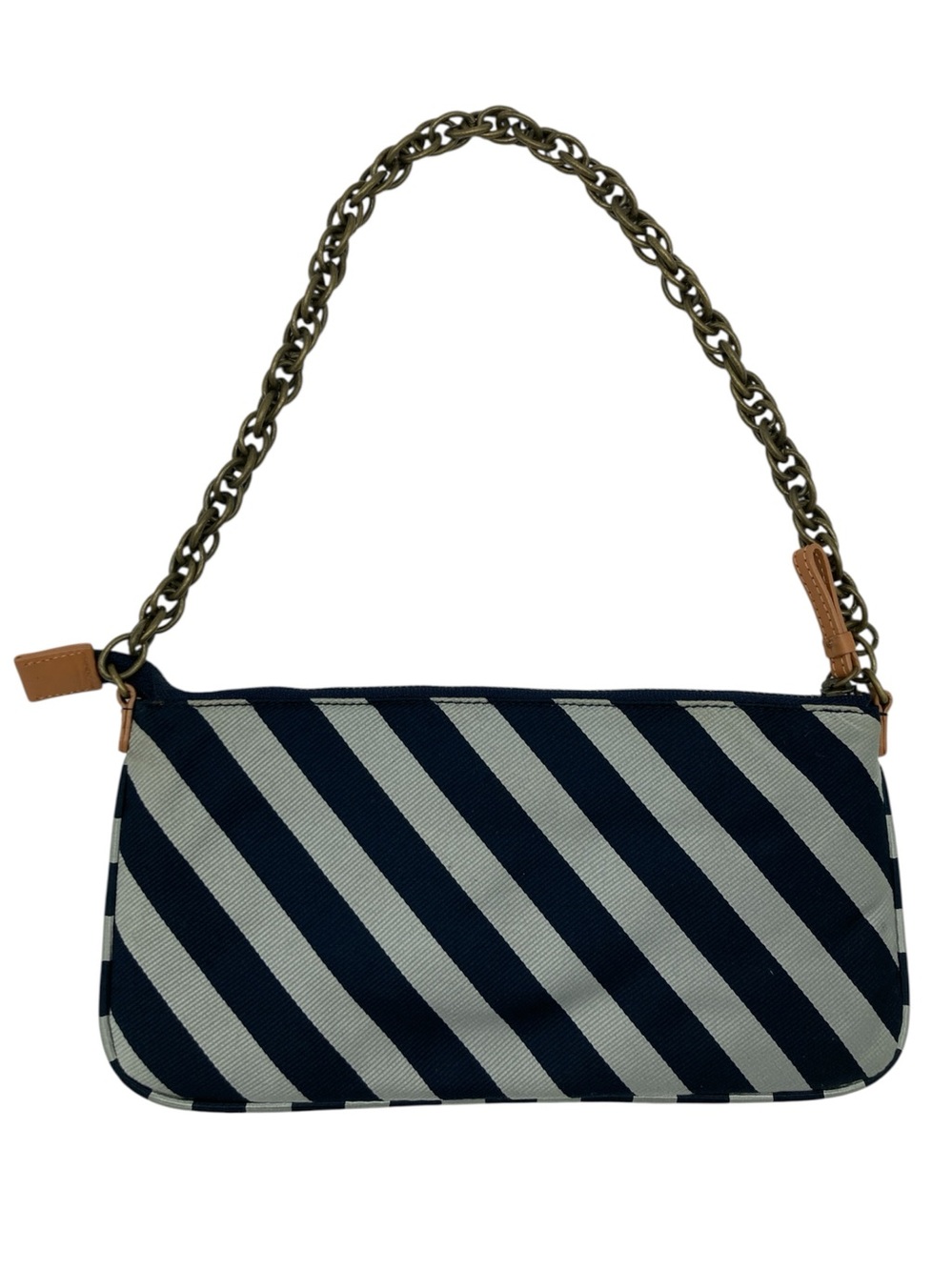 J. Crew 100% Silk Striped Chain Strap Shoulder Bag
